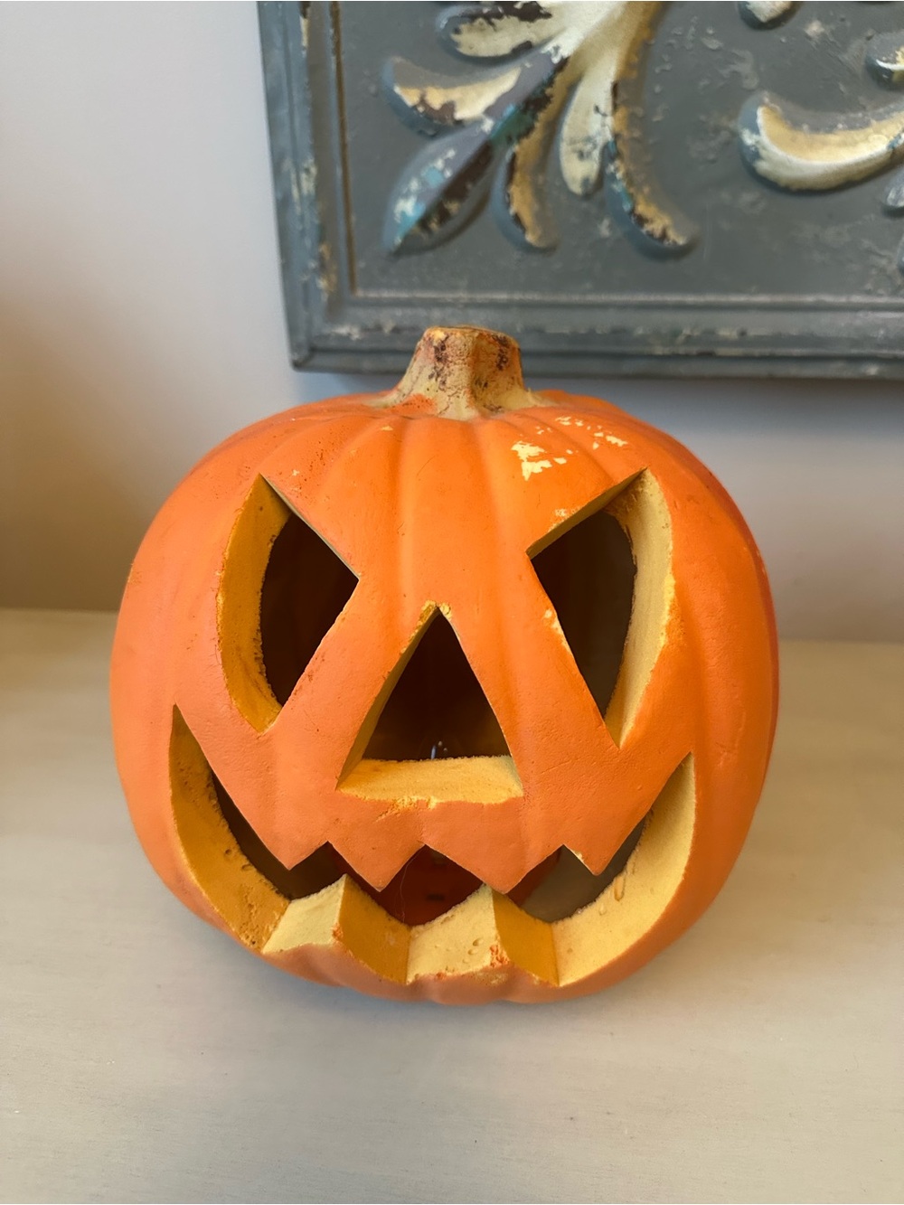 Vintage Gemma foam jack o lantern pumpkin light